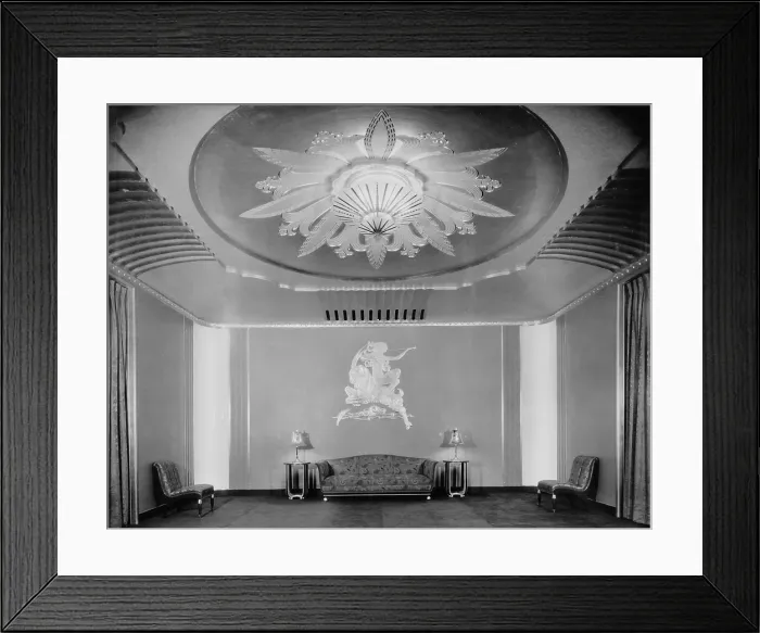 Framed Print : Movie Theaters, The Paramount Theatre, women's lounge in basement, 2025 Broadway, Oakland, California, circa 1932