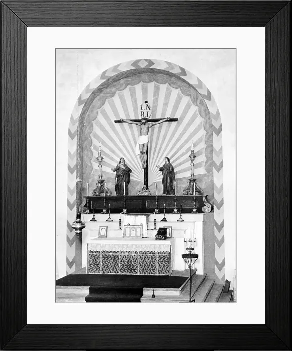 Framed Print : Religion, Mission San Carlos Borromeo, view of high altar, photograph by Robert W. Kerrigan, Rio Road, & Lausen Drive, Carmel-by-the-Sea, California, 1924 Framed Print : Religion, Mission San Carlos Borromeo, view of high altar, photograph by Robert W. Kerrigan, Rio Road, & Lausen Drive, Carmel-by-the-Sea, California, 1924
