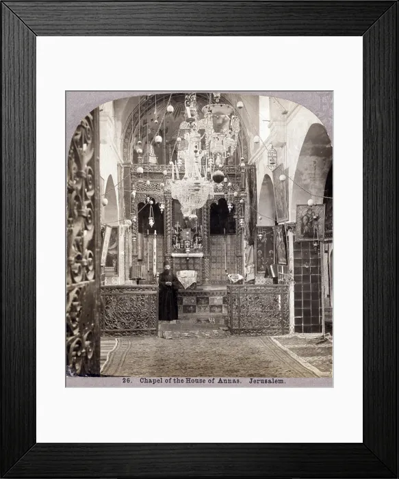 Framed Print : Religion, the Chapel of the House of Annas, Jerusalem, photograph by Carleton H. Graves, 1943 Framed Print : Religion, the Chapel of the House of Annas, Jerusalem, photograph by Carleton H. Graves, 1943