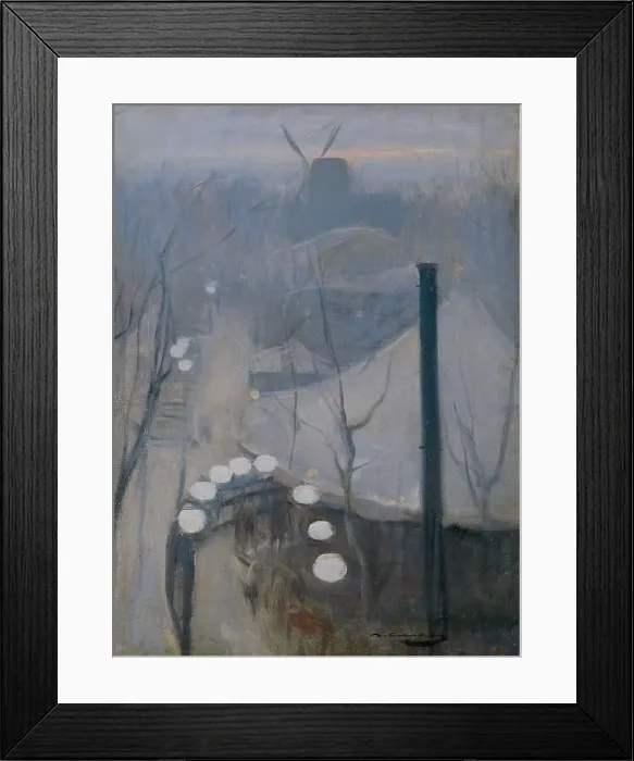 Framed Print : CASAS i CARBORamn (1866-1932). Montmartre. ca. 1890. Modernism. Oil on canvas. SPAIN. Vilanova i la Geltr. Vctor Balaguer Museum-Library