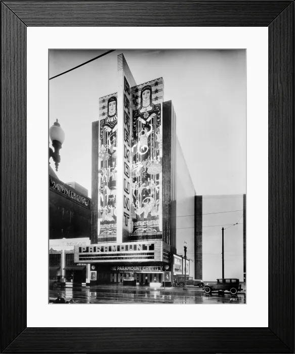 Framed Print : Movie Theaters, The Paramount Theatre, exterior, 2025 Broadway, Oakland, California, circa 1932 Framed Print : Movie Theaters, The Paramount Theatre, exterior, 2025 Broadway, Oakland, California, circa 1932