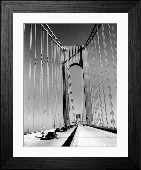 Framed Print : The motorcade officially opening the Verrazano-Narrows Bridge, November 21, 1964.. Courtesy: CSU Archives  /  Everett Collection