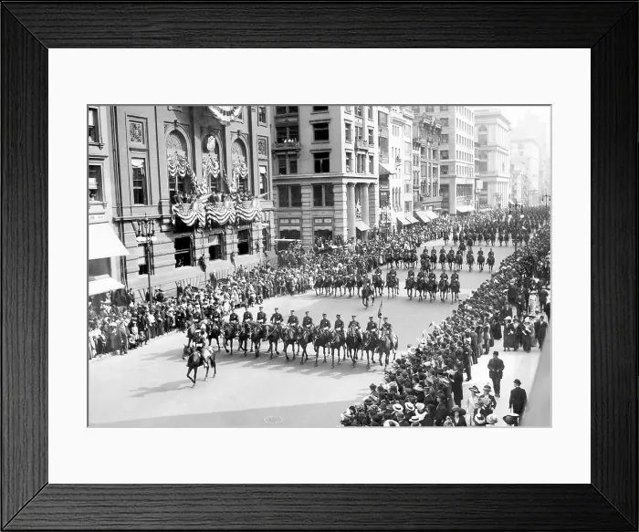Framed Print : Over 6, 000 people marching down Fifth Avenue in the annual parade to honor New York Police Officers, May 20, 1912.. Courtesy: CSU Archives  /  Everett Collection
