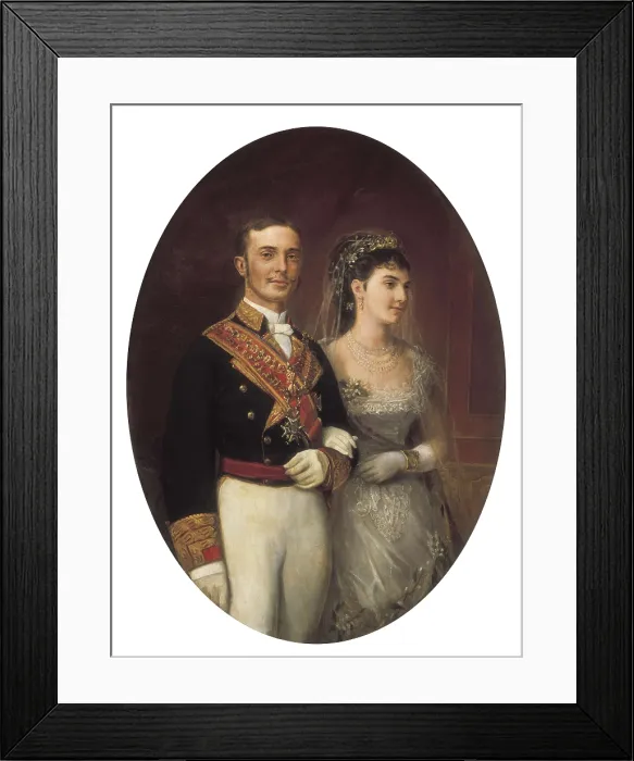 Framed Print : Wedding portrait of Alfonso XII and Mara de las Mercedes. Oil on canvas. AISA / Everett Collection**US SALES ONLY** Framed Print : Wedding portrait of Alfonso XII and Mara de las Mercedes. Oil on canvas. AISA / Everett Collection**US SALES ONLY**