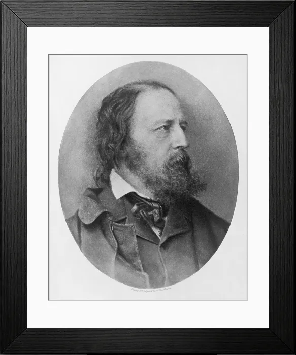 Framed Print : Alfred Tennyson (1809-1892), Poet Laureate of England. Photogravure of drawing from life by M. Arnault