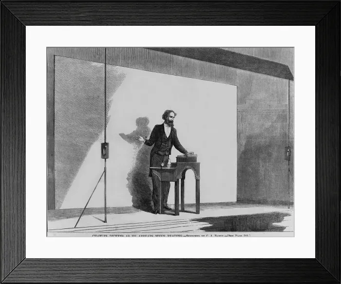 Framed Print : Charles Dickens (1812-1870) as he appeared during his American lecture tour, in Boston in the 1860's Framed Print : Charles Dickens (1812-1870) as he appeared during his American lecture tour, in Boston in the 1860's