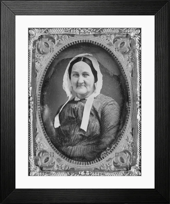 Framed Print : Louisa Van Velsor Whitman (1795-1873) mother of Walt Whitman (1819-1892) American poet, author, and journalist in 1855 daguerreotype portrait