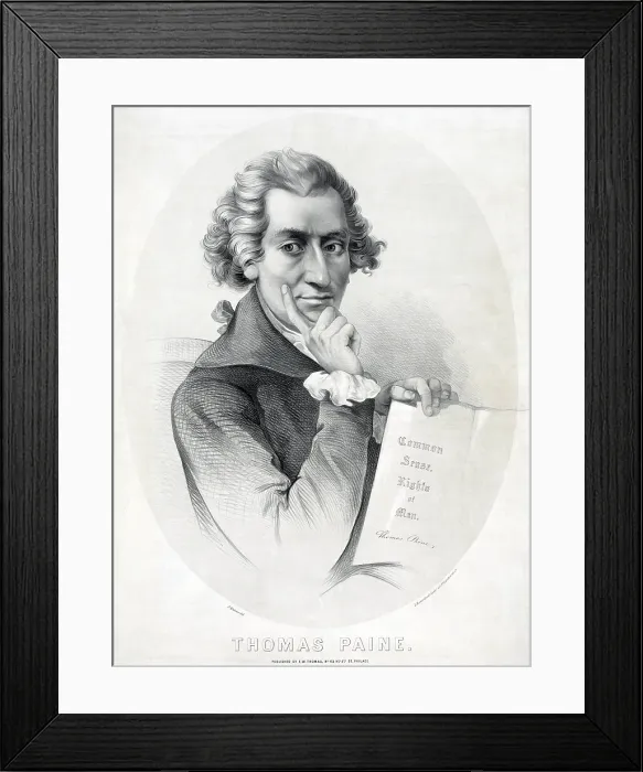 Framed Print : Thomas Paine (1737-1809) English radical who advocated American Independence in his pamphlet, 'Common Sense.'