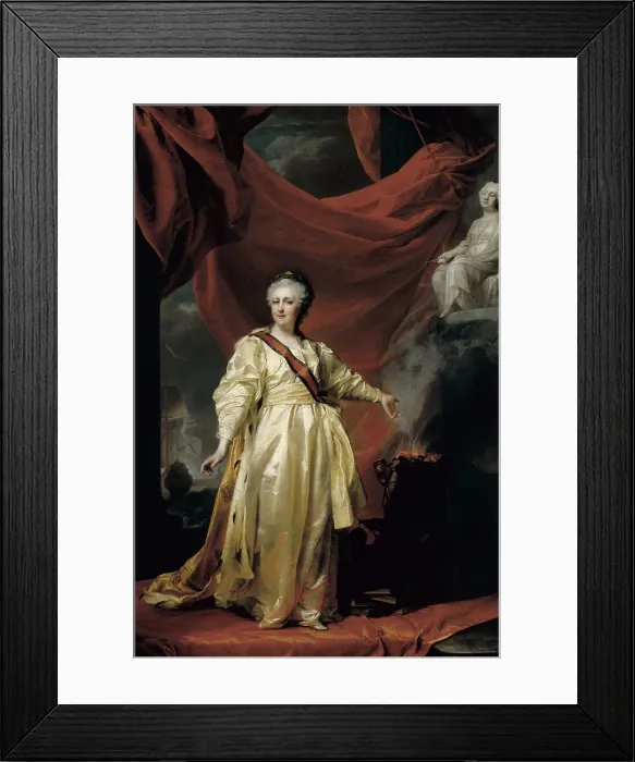 Framed Print : LEVITSKI, Dmitri Grigorievich (1735-1822). Catherine the Great at the Temple of Justice. 1780. Rococo. Oil on canvas. RUSSIA. Moscow. Tretyakov Gallery