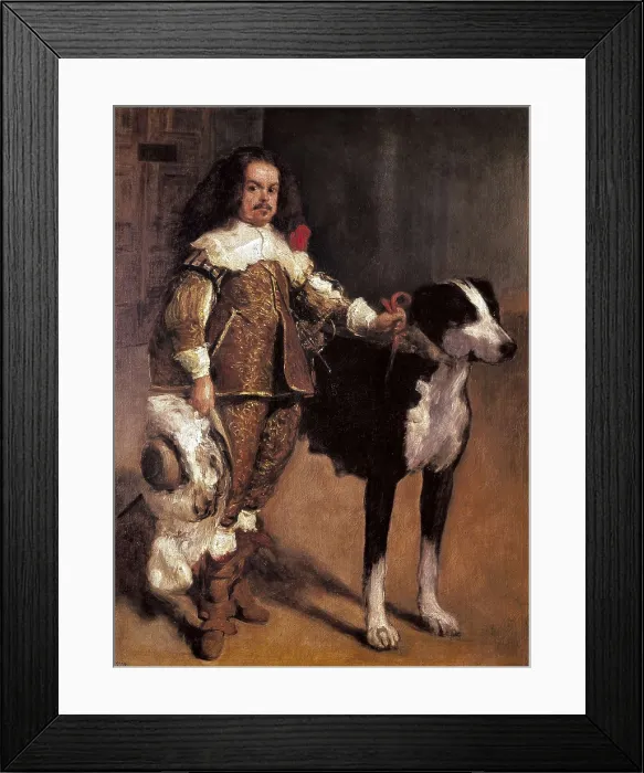Framed Print : VELAZQUEZ, pupil of (17th century). Court Dwarf Don Antonio el Ingls. 1640 - 1645. Right detail, the mastiff dog. Baroque art. Oil on canvas. SPAIN. Madrid. Prado Museum Framed Print : VELAZQUEZ, pupil of (17th century). Court Dwarf Don Antonio el Ingls. 1640 - 1645. Right detail, the mastiff dog. Baroque art. Oil on canvas. SPAIN. Madrid. Prado Museum