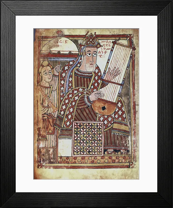 Framed Print : King David strumming a lyre. s.XV. Miniature Painting. FRANCE. Paris. National Library. Proc: ETHIOPIA. AISA / Everett Collection**US SALES ONLY** Framed Print : King David strumming a lyre. s.XV. Miniature Painting. FRANCE. Paris. National Library. Proc: ETHIOPIA. AISA / Everett Collection**US SALES ONLY**