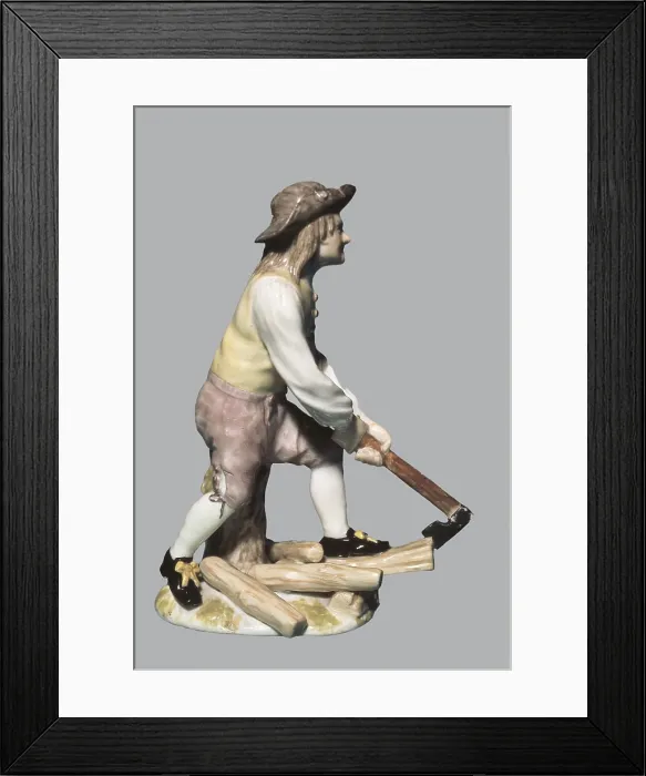 Framed Print : Woodcutter (18th c.). Rococo. China  /  Porcelain. Proc: GERMANY. Frankenthal. AISA / Everett Collection**US SALES ONLY**