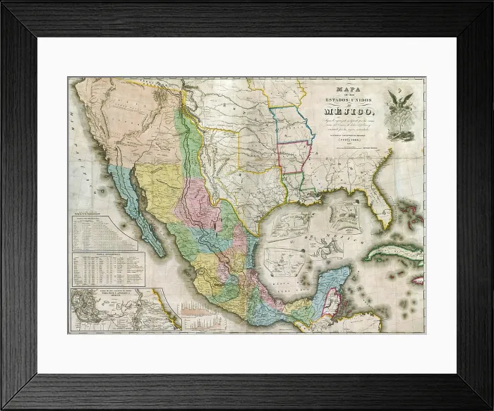 Framed Print : Western North America during the Mexican-American War (1846-48) which resulted in US annexation of over 500, 000 square miles of Mexican territory