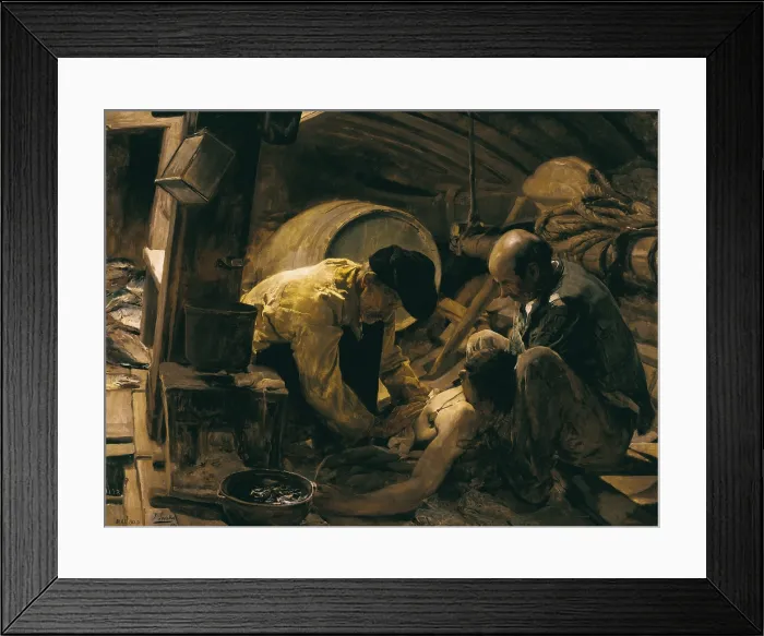 Framed Print : SOROLLA, Joaquin (1863-1923). They Still Say That Fish Is Expensive!. 1894. Inspired by the novel 'Flor de Mayo' (Mayflower) by Vicente Blasco IbAnez. Costumbrism