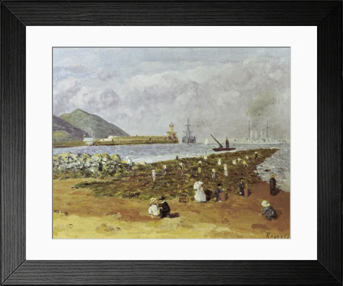 Framed Print : REGOYOS, Dario de (1875-1913). The Breakwater. Impressionism. Oil on canvas. SPAIN. Monistrol de Montserrat. Museum of Montserrat