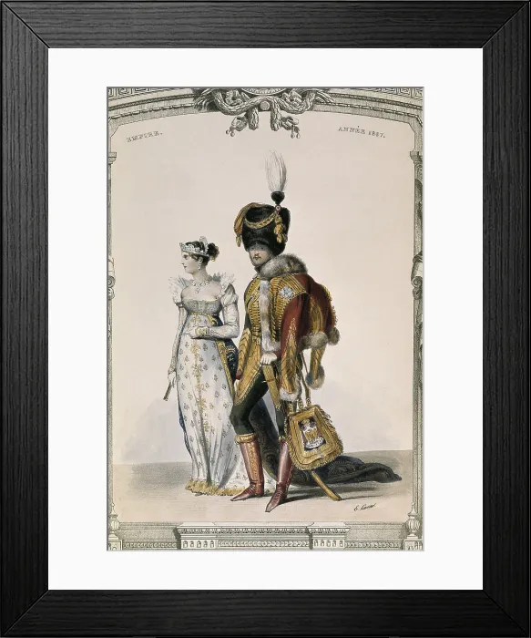 Framed Print : Fashion of the Napoleonic Empire in France, 1807. Engraving. - BeBa / Iberfoto / Everett Collection (207143)**US SALES ONLY**