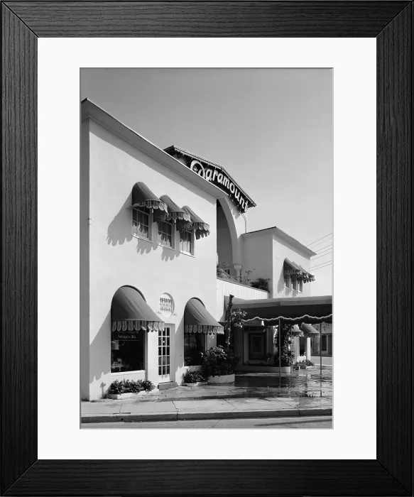 Framed Print : Movie Theaters, the Paramount Theatre, exterior, built in 1926, Sunrise Avenue & North County Road, Palm Beach, Florida, circa 1970s Framed Print : Movie Theaters, the Paramount Theatre, exterior, built in 1926, Sunrise Avenue & North County Road, Palm Beach, Florida, circa 1970s