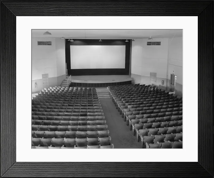 Framed Print : Movie Theaters, the Fort McCoy Building, constructed in 1942, South Eleventh Avenue & South B Street, Sparta, Wisconsin, circa 1940s