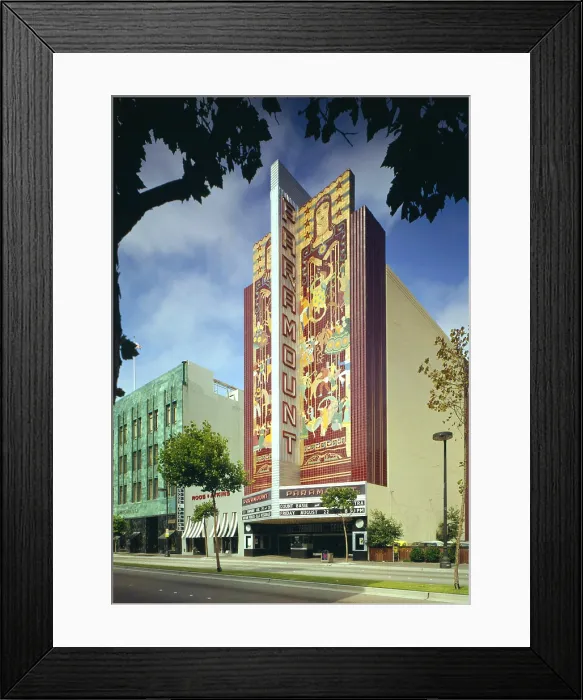 Framed Print : Movie Theaters, The Paramount Theatre, Count Basie on marquee, exterior, 2025 Broadway, Oakland, California, circa 1970s