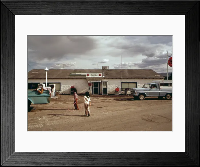 Framed Print : Native American reservation. Paiute Indian children outside off the grocery store. Pyramid Lake Paiute Reservation, Nixon, Nevada, ca. 1973 Framed Print : Native American reservation. Paiute Indian children outside off the grocery store. Pyramid Lake Paiute Reservation, Nixon, Nevada, ca. 1973