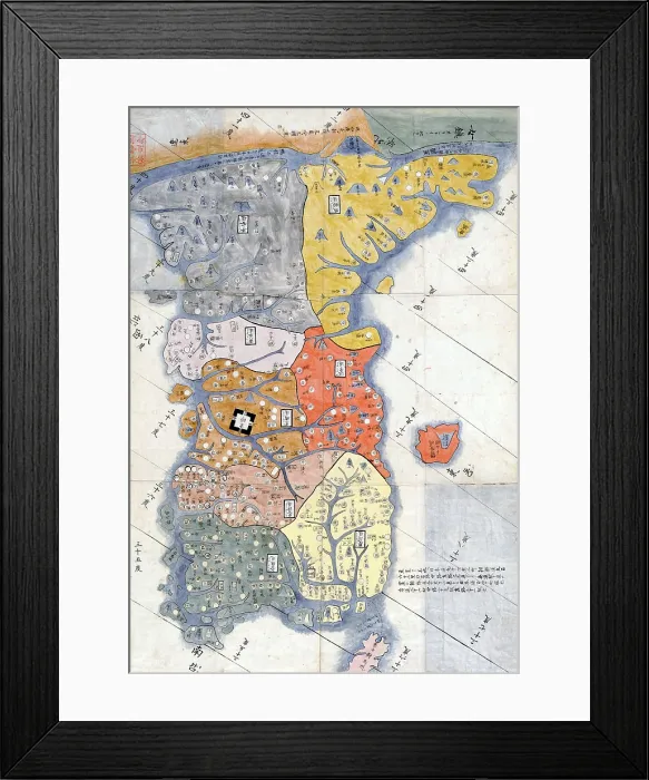 Framed Print : 1785 map of Korea by Hayashi Shihei, a Japanese scholar and specialist in military affairs Framed Print : 1785 map of Korea by Hayashi Shihei, a Japanese scholar and specialist in military affairs
