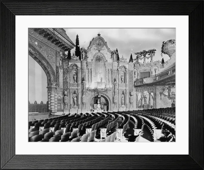 Framed Print : Movie Theaters, Loew's Theatre, view of auditorium, designed by John Eberson, an example of Churrigueresque design, 625 South Fourth Street, Louisville, Kentucky, circa 1928 Framed Print : Movie Theaters, Loew's Theatre, view of auditorium, designed by John Eberson, an example of Churrigueresque design, 625 South Fourth Street, Louisville, Kentucky, circa 1928
