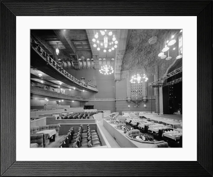 Framed Print : Movie Theaters, the Fox Theater, west side of auditorium, demolished in 1992, Seventh Avenue, Olive Way, Seattle, Washington, September 5, 1991