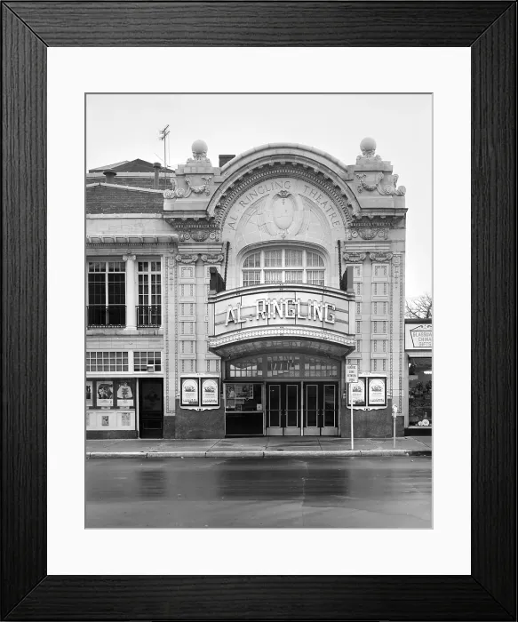Framed Print : Movie Theaters, the Al Ringling Theatre, built in 1915, 136 Fourth Street, Baraboo, Wisconsin, circa 1970s