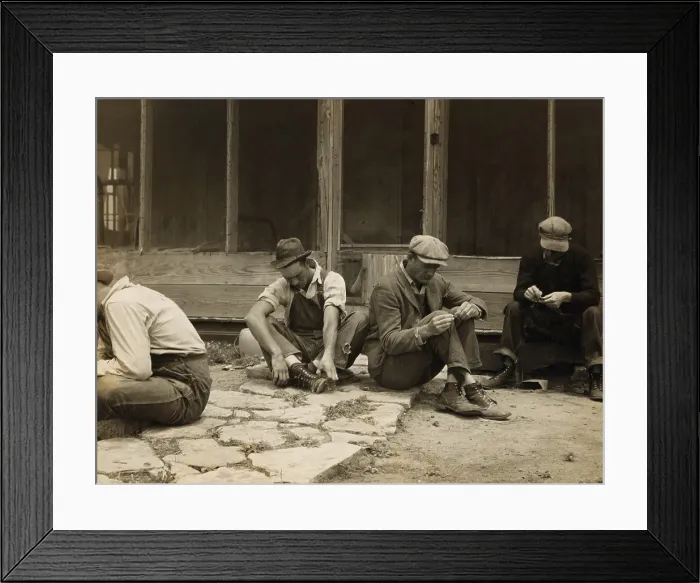 Framed Print : Texas tenant farmers displaced from their land by tractor farming were unemployed