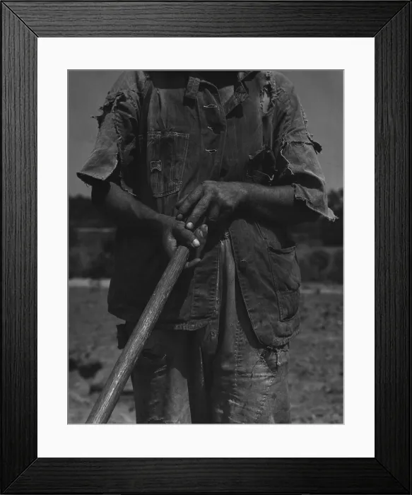 Framed Print : Alabama African American tenant farmer holding a hoe. Photo by Dorothea Lange, June 1936