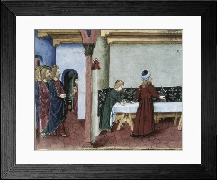 Framed Print : DE PREDIS, Cristoforo (1440-1486). Stories of Saint Joachim, Saint Anne, Virgin Mary, Jesus, the Baptist and the End of the World. 1476