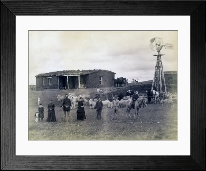 Framed Print : William Moore and family, Sargent, Custer County, Nebraska. 1886 Framed Print : William Moore and family, Sargent, Custer County, Nebraska. 1886