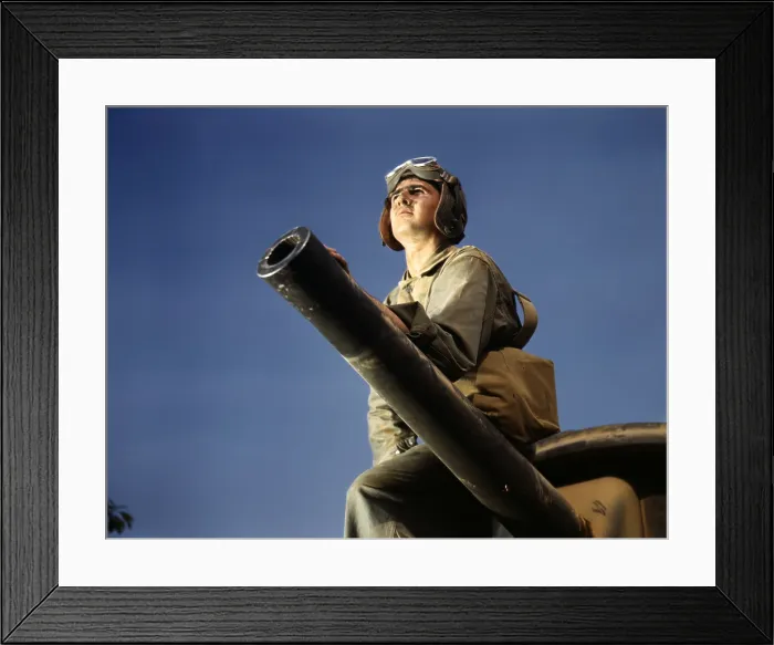 Framed Print : Crewman of an M-3 tank, Ft. Knox, Ky 1942