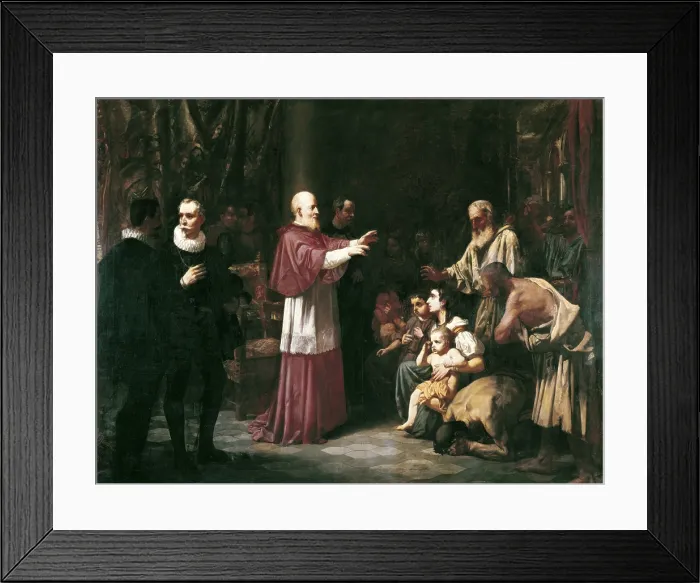 Framed Print : DOMINGO MARQUES, Francisco (1842-1920). Beatus Juan de Ribera in the expulsion of Moriscos. 1864. Oil on canvas. SPAIN. Valencia. San Pio V Fine Arts Museum. - P