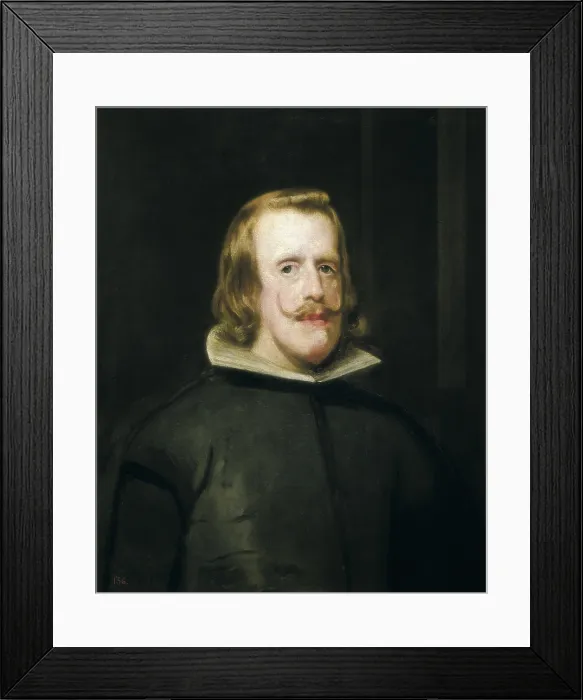 Framed Print : VELAZQUEZ, Diego Rodriguez de Silva (1599-1660). Portrait of Philip IV. 1652 - 1653. Bust portrait. Baroque art. Oil on canvas. AUSTRIA. Vienna