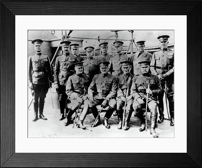 Framed Print : J.J. PERSHING and his staff aboard the S.S. Baltic en route to France. Washington D.C. 1917.. Courtesy: CSU Archives  /  Everett Collection