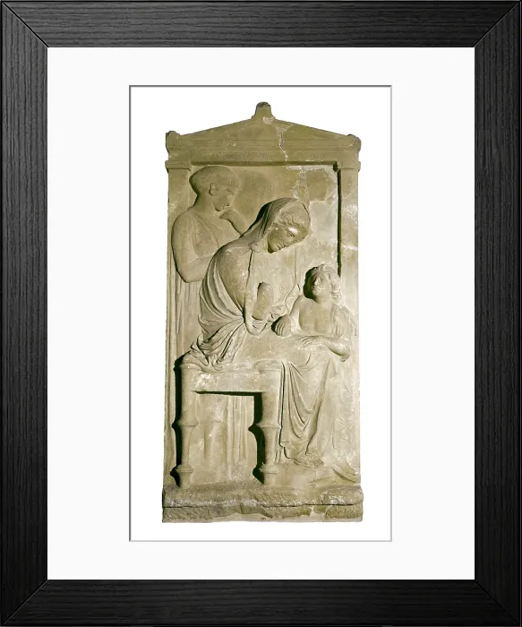 Framed Print : Grave Stele of Polyxene. ca. 360 BC. Classical Greek art. Relief on marble. GREECE. Athens. National Museum of Archaeology. Proc: GREECE. Athens. Kerameikos Framed Print : Grave Stele of Polyxene. ca. 360 BC. Classical Greek art. Relief on marble. GREECE. Athens. National Museum of Archaeology. Proc: GREECE. Athens. Kerameikos