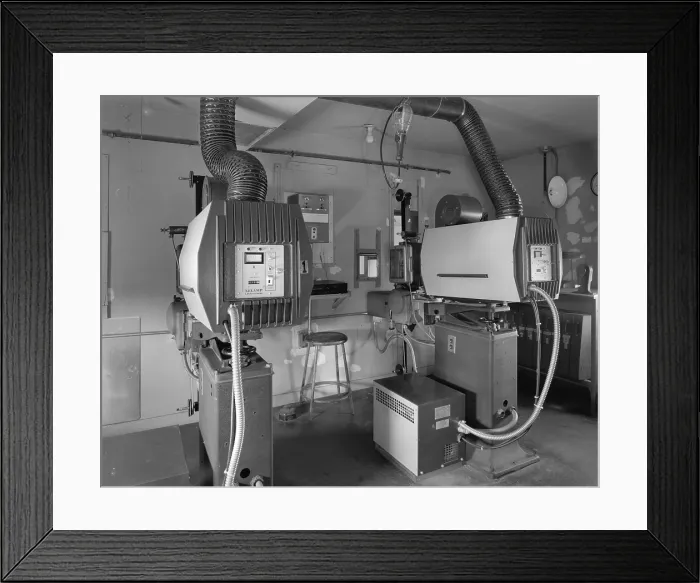 Framed Print : Movie Theaters, the Fort McCoy Building, projection booth, constructed in 1942, South Eleventh Avenue & South B Street, Sparta, Wisconsin, circa 1940s