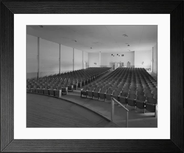 Framed Print : Movie Theaters, the Fort McCoy Building, constructed in 1942, South Eleventh Avenue & South B Street, Sparta, Wisconsin, circa 1940s