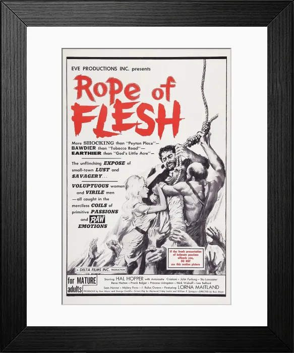 Framed Print : MUDHONEY, (aka ROPE OF FLESH, aka MUD HONEY), US poster art, 1965