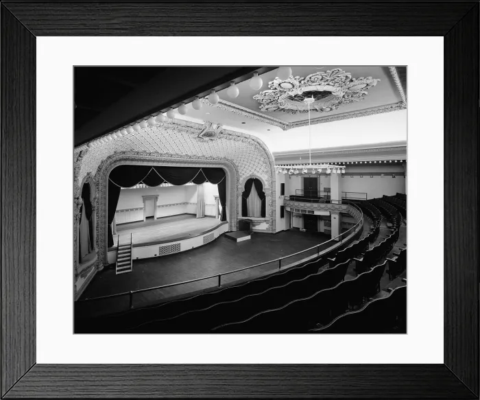 Framed Print : Movie Theaters, Brotherhood of Locomotive Engineers Building, interior auditorium, constructed in 1911, 1365 Ontario Street, Cleveland Ohio, circa 1980s