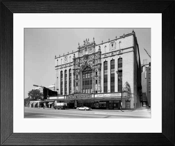 Framed Print : Movie theaters, The Indiana Theatre, 134 West Washington Street, Indianapolis, Indiana, photograph by Jack E. Boucher, circa 1970