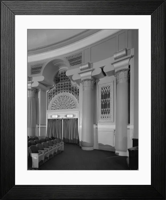 Framed Print : Movie Theaters, The Egyptian Theater, interior and exits, 157 Bala Avenue, Bala-Cynwyd, Pennsylvania, circa 1994