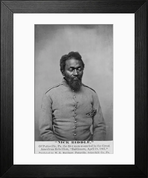 Framed Print : Nicholas Biddle, an African American Union soldier was the first man wounded in the Civil War Framed Print : Nicholas Biddle, an African American Union soldier was the first man wounded in the Civil War