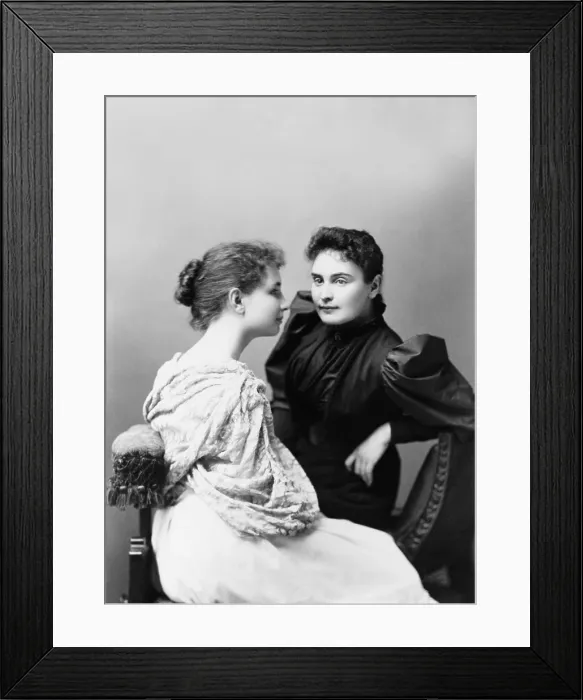 Framed Print : Helen Keller (1880-1968) and her devoted teacher, Anne Sullivan (1866-1936) (on right)