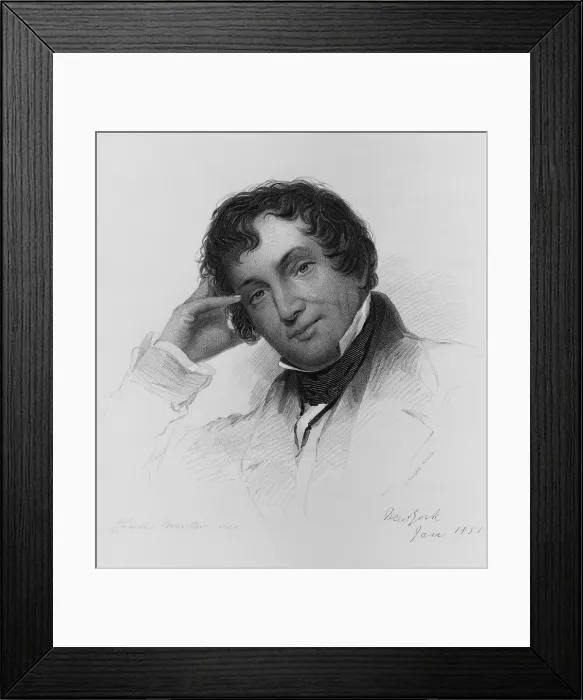 Framed Print : Washington Irving (1783-1859), American author of classic short stories 'The Legend of Sleepy Hollow' and 'Rip Van Winkle, ' in an 1851 portrait