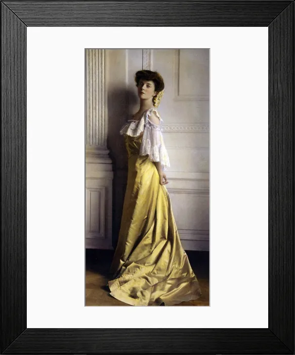 Framed Print : Alice Roosevelt, daughter of President Theodore Roosevelt and his deceased first wife, Alice Hathaway Lee. 1903 color full length portrait by Frances Benjamin Johnston
