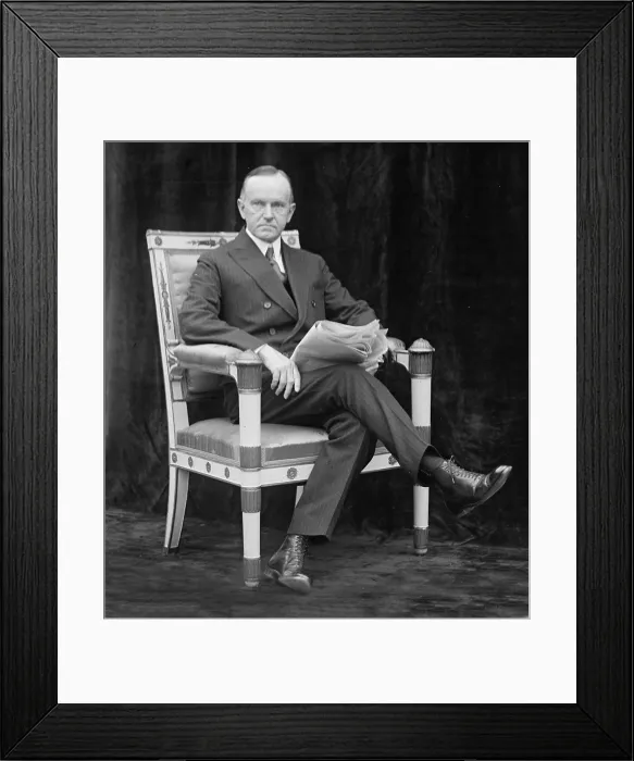 Framed Print : President Calvin Coolidge (1872-33), seated portrait taken on May 9, 1924
