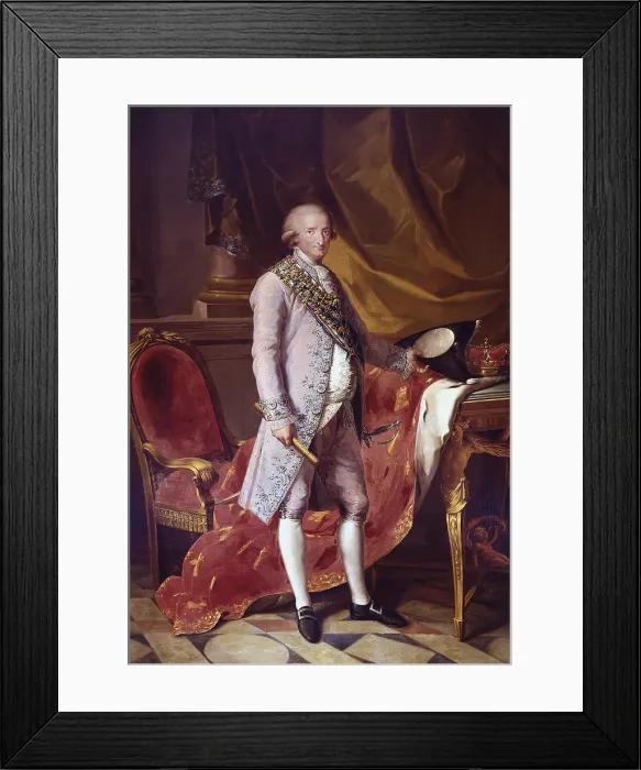 Framed Print : CHARLES IV (1748-1819). King of Spain (1788-1808). Oil on canvas. SPAIN. CATALONIA. Barcelona. Pedralbes Palace. - P. Rotger / Iberfoto / Everett Collection (104479)**US SALES ONLY** Framed Print : CHARLES IV (1748-1819). King of Spain (1788-1808). Oil on canvas. SPAIN. CATALONIA. Barcelona. Pedralbes Palace. - P. Rotger / Iberfoto / Everett Collection (104479)**US SALES ONLY**