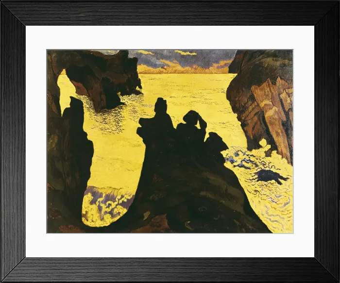 Framed Print : LACOMBE, Georges (1868-1916). The Yellow Sea. 1892. Seascape of Camaret, at the Brittany's coast. Symbolism. Les Nabis. Oil on canvas. FRANCE. Brest. Brest Museum